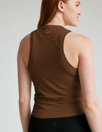 Beyond Yoga Featherweight Your Fit Shirred Tank - Bold Mocha Heather