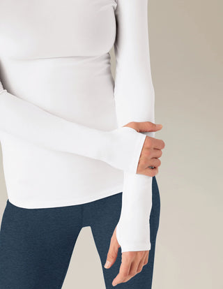 Beyond Yoga Featherweight Classic Crew Pullover - Cloud White
