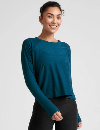 Beyond Yoga Featherweight Daydreamer Pullover - Blue Gem Heather