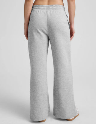Beyond Yoga LuxeFleece Side Slit Wide Leg Pant - Light Heather Grey