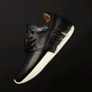 Esseutesse Leather Fringe Sneaker in Black
