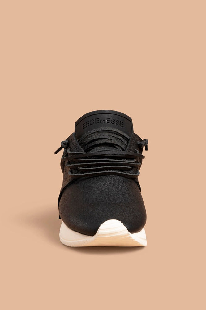 Esseutesse Leather Fringe Sneaker in Black