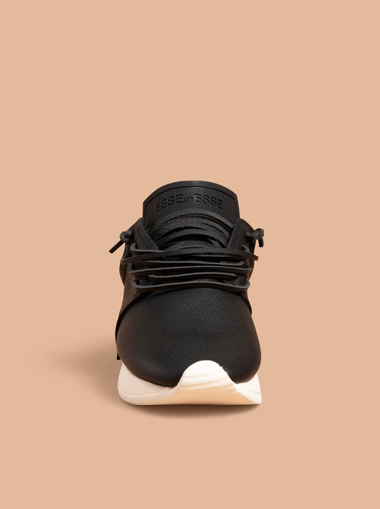 Esseutesse Leather Fringe Sneaker in Black