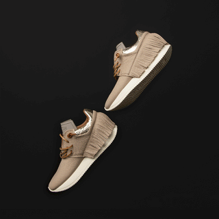 Esseutesse Leather Fringe Sneaker in Sand