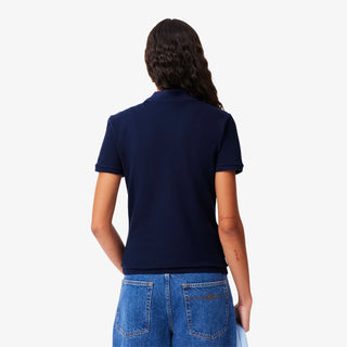 Lacoste Women's L.12.D Slim Fit Stretch Mini Piqué Polo - Navy