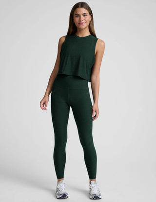 Beyond Yoga Spacedye Caught In The Midi HW Legging - Dark Spruce Green Heather