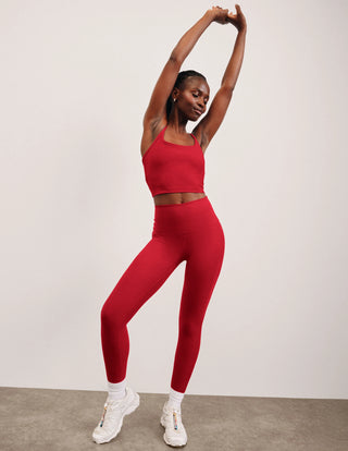 Beyond Yoga Spacedye Caught In The Midi HW Legging - Holly Red Heather