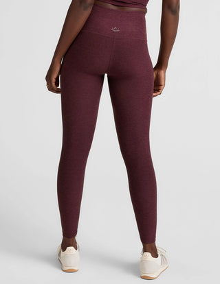 Beyond Yoga Spacedye Caught In The Midi HW Legging - Midnight Burgundy Heather