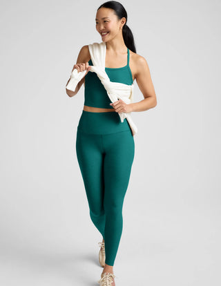 Beyond Yoga Caught In The Midi Legging - Teal Sea Heather