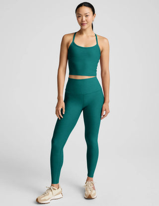 Beyond Yoga Caught In The Midi Legging - Teal Sea Heather