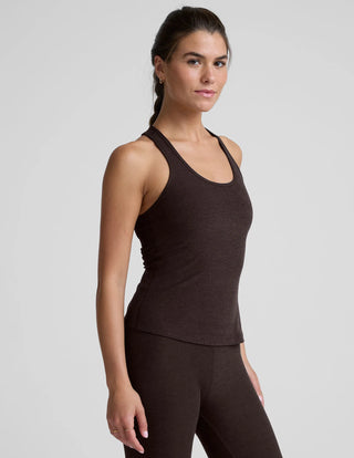 Beyond Yoga Step Up Racerback Tank - Dark Chocolate Heather