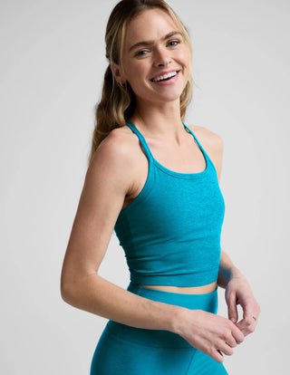 Beyond Yoga Spacedye Slim Racerback Cropped Tank - Island Blue Heather
