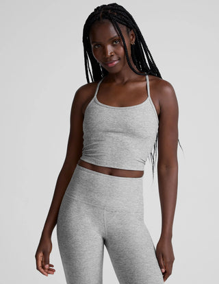 Beyond Yoga Spacedye Slim Racerback Cropped Tank - Silver Mist