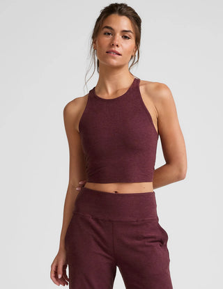 Beyond Yoga Spacedye Refocus Cropped Tank - Midnight Burgundy Heather