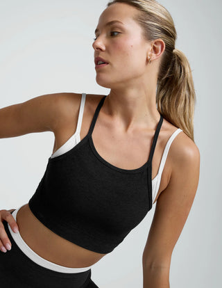Beyond Yoga Spacedye Layered Longline Bra - Darkest Night