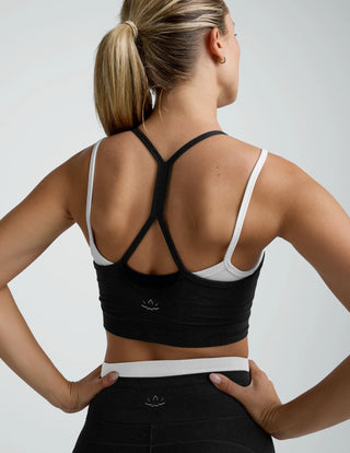 Beyond Yoga Spacedye Layered Longline Bra - Darkest Night