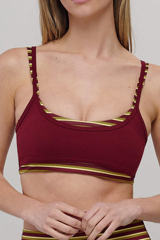 Seaav Liftline Layered Bra - Coastal Cranberry/Vineyard Stripe