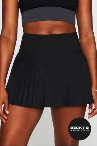 Fabletics Hot Shot Pleated Skirt Ultra Mini - Black