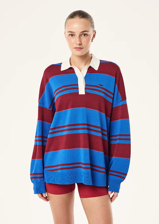 P.E. Nation Strata Rugby Knit - Palace Blue Stripe
