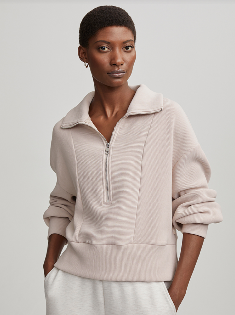 Varley Ramona Half Zip - Mushroom – SculptHouse