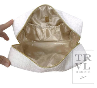 TRVL Luxe Bridal Everday Cosmetic Bag - White