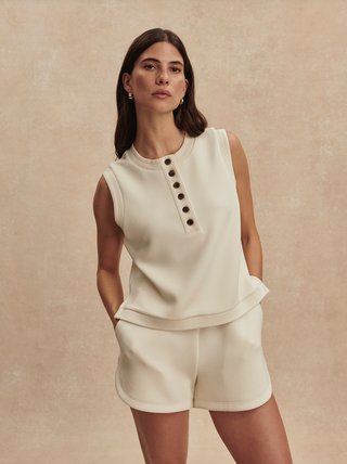 Varley Marla Button Placket Tank - Pristine