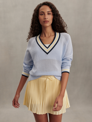 Varley Maurice V-Neck Sweater - Xenon Blue