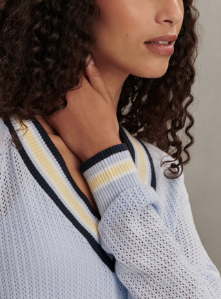 Varley Maurice V-Neck Sweater - Xenon Blue