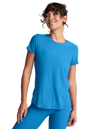 Beyond Yoga Featherweight On The Down Low Tee - Malibu Lagoon Heather