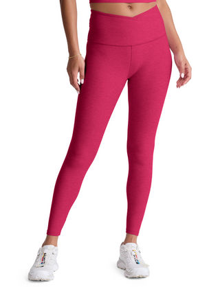 Beyond Yoga Spacedye At Your Leisure HW Midi Legging - Berry Red Heather