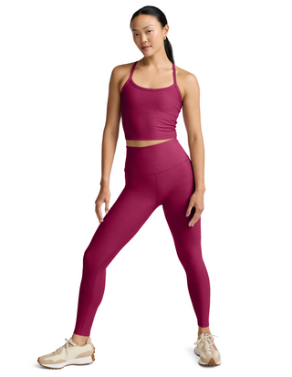 Beyond Yoga Spacedye Slim Racerback Cropped Tank - Sangria Heather