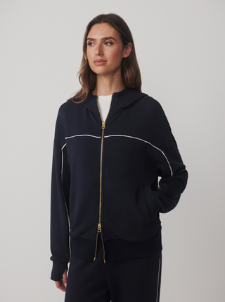 Varley Gia Zip Through Hooded Sweat - Navy