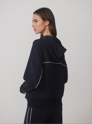 Varley Gia Zip Through Hooded Sweat - Navy