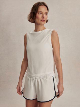 Varley Nate Seamless Cropped Tank - White