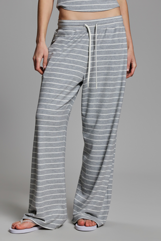 Year of Ours Easy Wide Leg Pant - Heather Gray/White