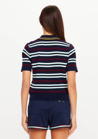 The Upside Archie Knit Collared Knit Polo - Stripe