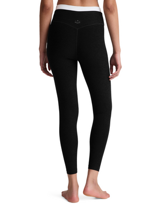 Beyond Yoga Spacedye Layered High Waisted Midi Legging - Darkest Night