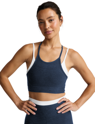 Beyond Yoga Spacedye Layered Longline Bra - Nocturnal Navy