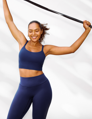 Beyond Yoga Glowzone Strappy Cropped Tank - Deep Ocean
