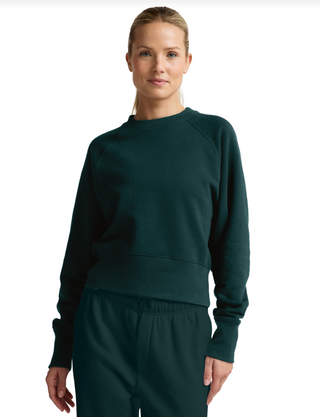 Beyond Yoga Luxefleece Raglan Crewneck - Dark Ivy Heather