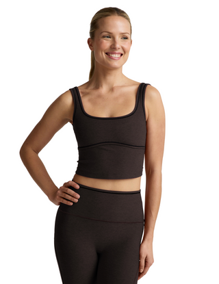 Beyond Yoga Spacedye Dynamic Crop Tank - Dark Chocolate Heather