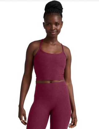 Beyond Yoga Spacedye Slim Racerback Cropped Tank - Pomegranate Heather