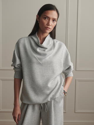 Varley Betsy Sweat - Light Grey Marl