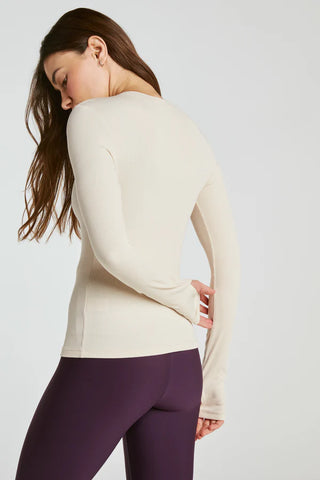 Year Of Ours Rib Crew Long Sleeve - White Cap Grey