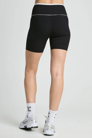 Year Of Ours Ribbed Two Tone Veronica Short - Black/White