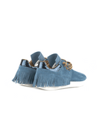 Esseutesse Suede Fringe Sneaker - Cyan