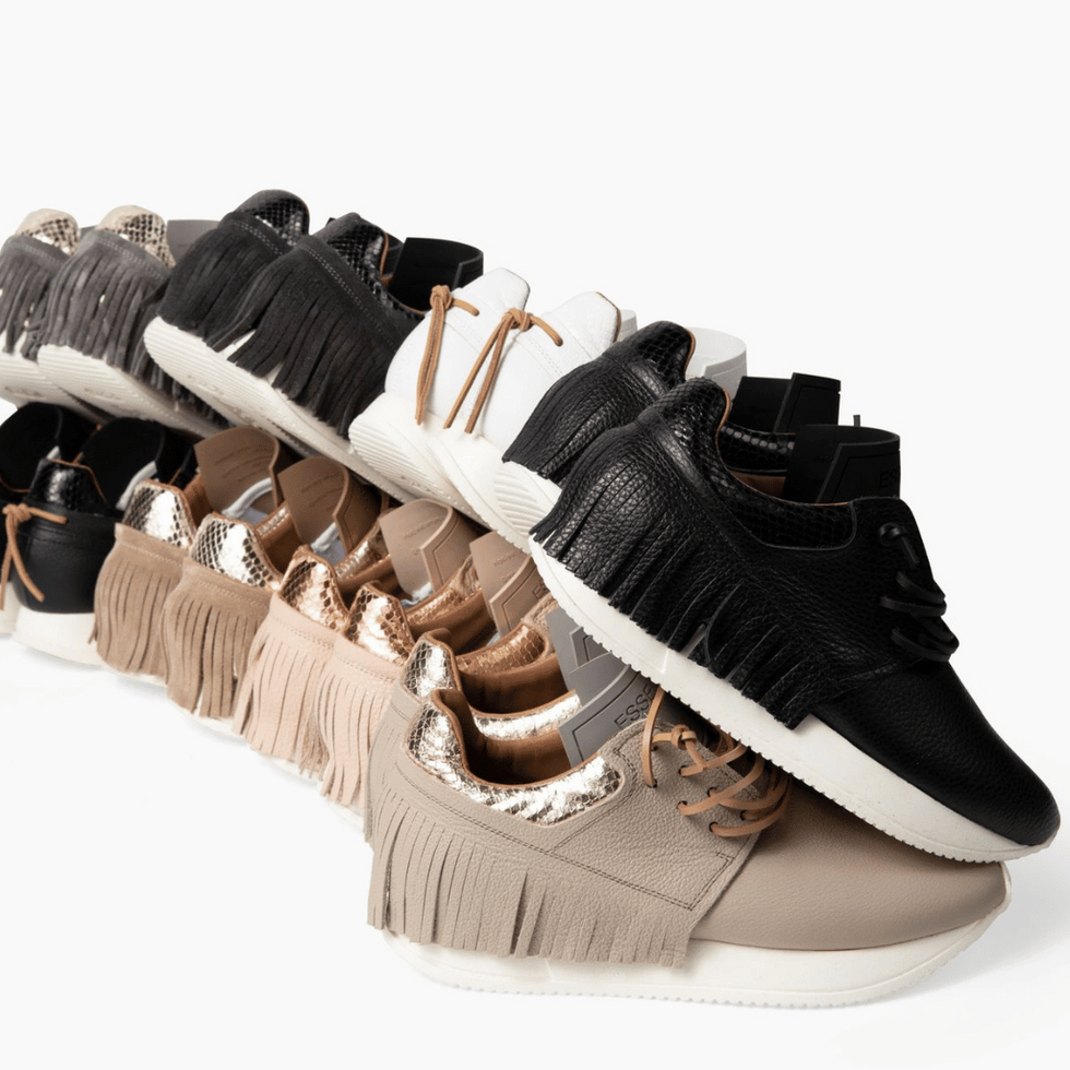 esseutesse leather fringe sneaker