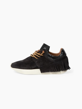 Esseutesse Suede Fringe Sneaker - Charcoal