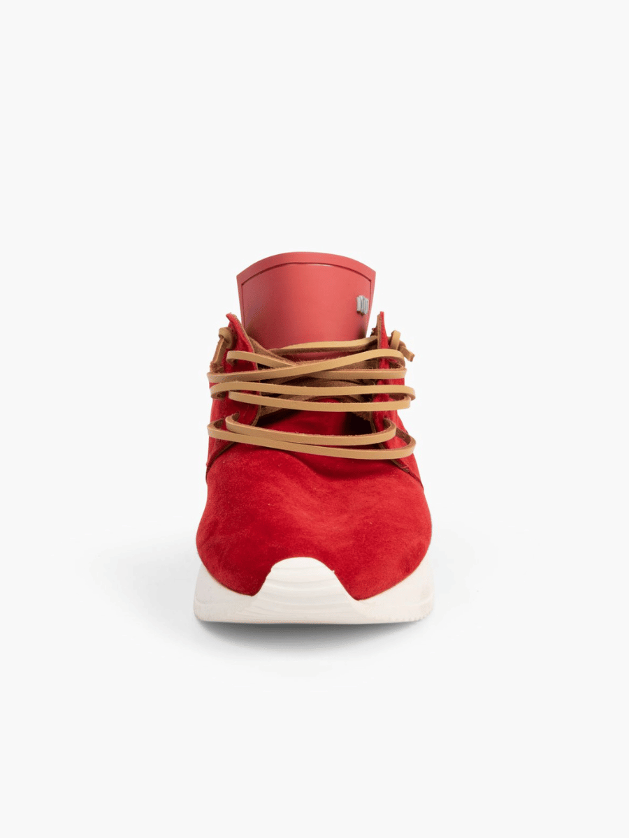 Esseutesse Suede Fringe Sneaker - Red â SculptHouse