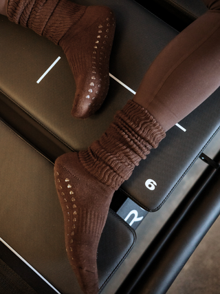 SculptHouse Scrunch Grip Sock - Chocolate
